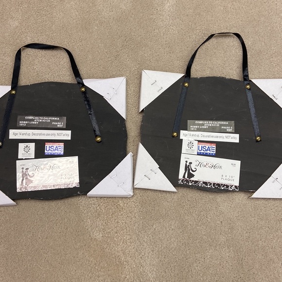 Mr. and Mrs. Decorative Black Plaque - Picture 2 of 4